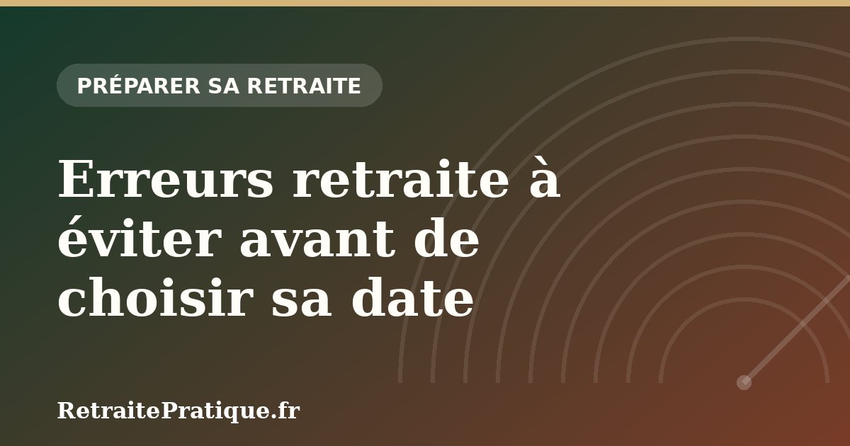 Erreurs retraite à éviter avant de choisir sa date