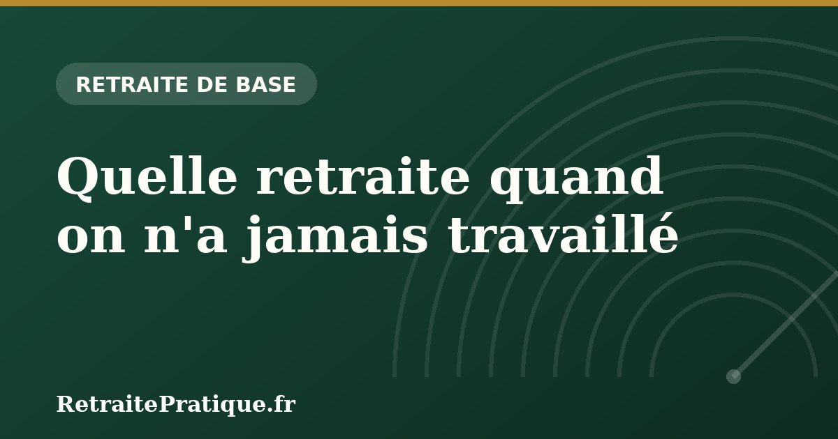 Quelle retraite quand on n'a jamais travaillé ?